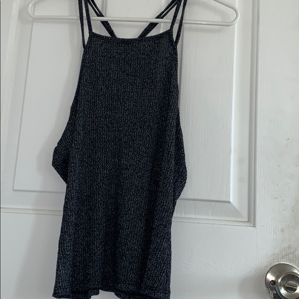 Spaghetti strap dark grey tank